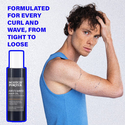 SCOTCH PORTER BRAND Hair Care Products Nourishing Hair Oil For Men With Curly & Wavy Hair