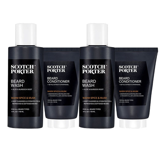 SCOTCH PORTER BRAND Beard Care Products Beard Wash & Conditioner Collection: Hydrate and Nourish Your Beard