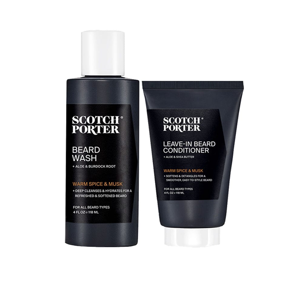 SCOTCH PORTER BRAND Beard Care Products Beard Wash & Leave-In Conditioner Bundle: Ultimate Beard Care Essentials