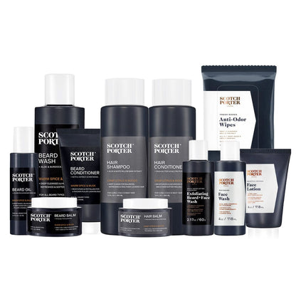 SCOTCH PORTER BRAND Collection Head to Toe Collection - Hair, Beard, Face and Body Bundle